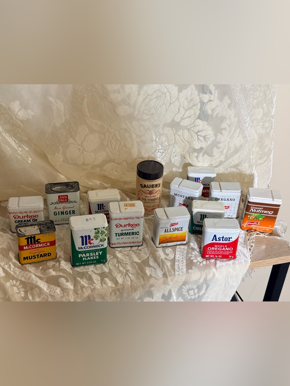 Lot of 14 Vintage Spice Tins – McCormick Durkee & more Retro Kitchen Décor